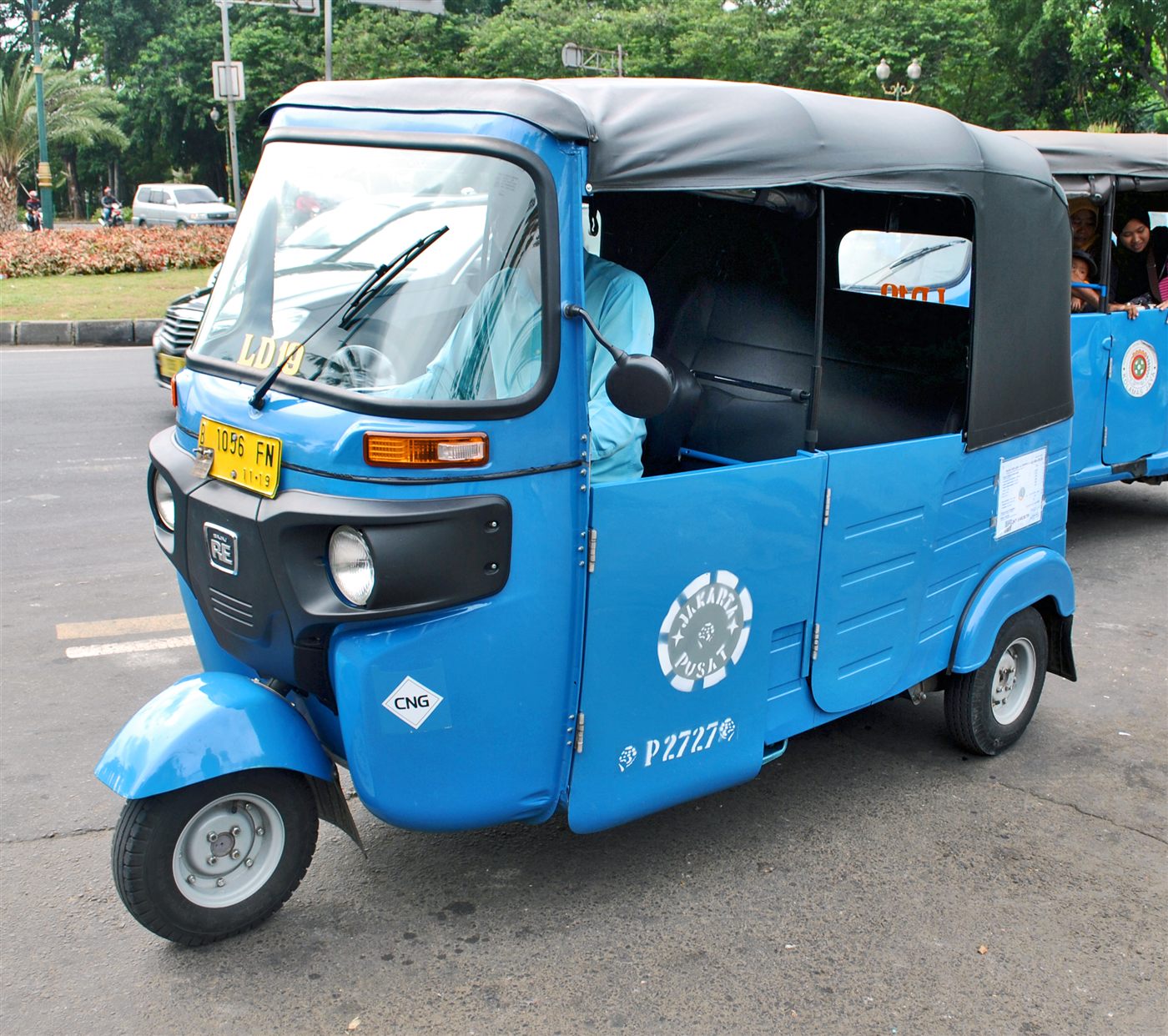 A Bajaj tuktuk used for local transport